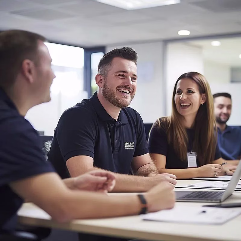 68908537827f1b39af92758b_IT team meeting Man in panic staring at server racks in a server room