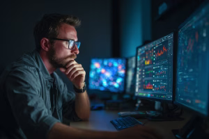 security analyst investigating endpoint security alerts in an EDR console